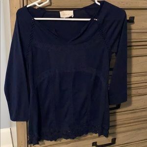 Skies Are Blue Fabia Crochet Detail Knit Top